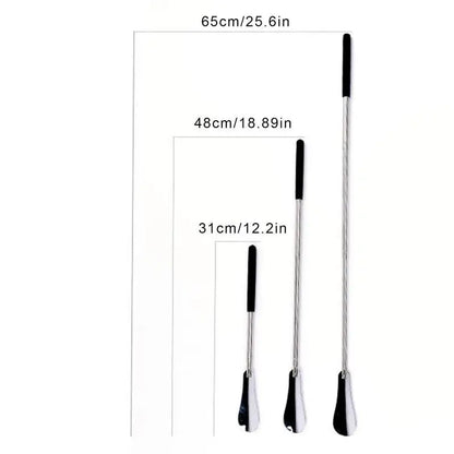 Stainless Steel Retractable Shoehorn: Durable Long Handle Shoe Accessory - Convenient Shoe Lifter Spoon