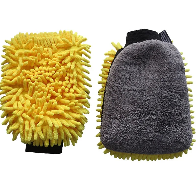 Soft Coral Car Wash Glove - Anti-scratch Mitt for Multifunctional Car Washing, Thick Cleaning, Wax Detailing Brush