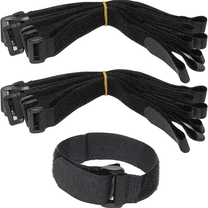 5/10Pcs Reusable Hook and Loop Cable Straps | Nylon Securing Wire Cord Ties | Organizer Fastener Tape for Cables