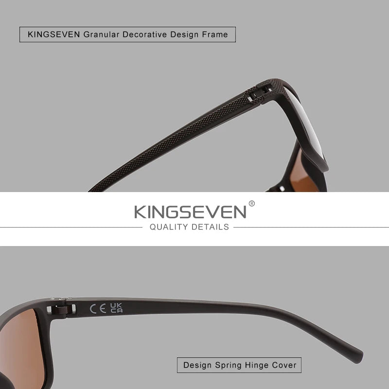 KINGSEVEN Polarized Sunglasses – Classic Square Frame for Men and Women, Driving, Outdoor Travel, Model 755