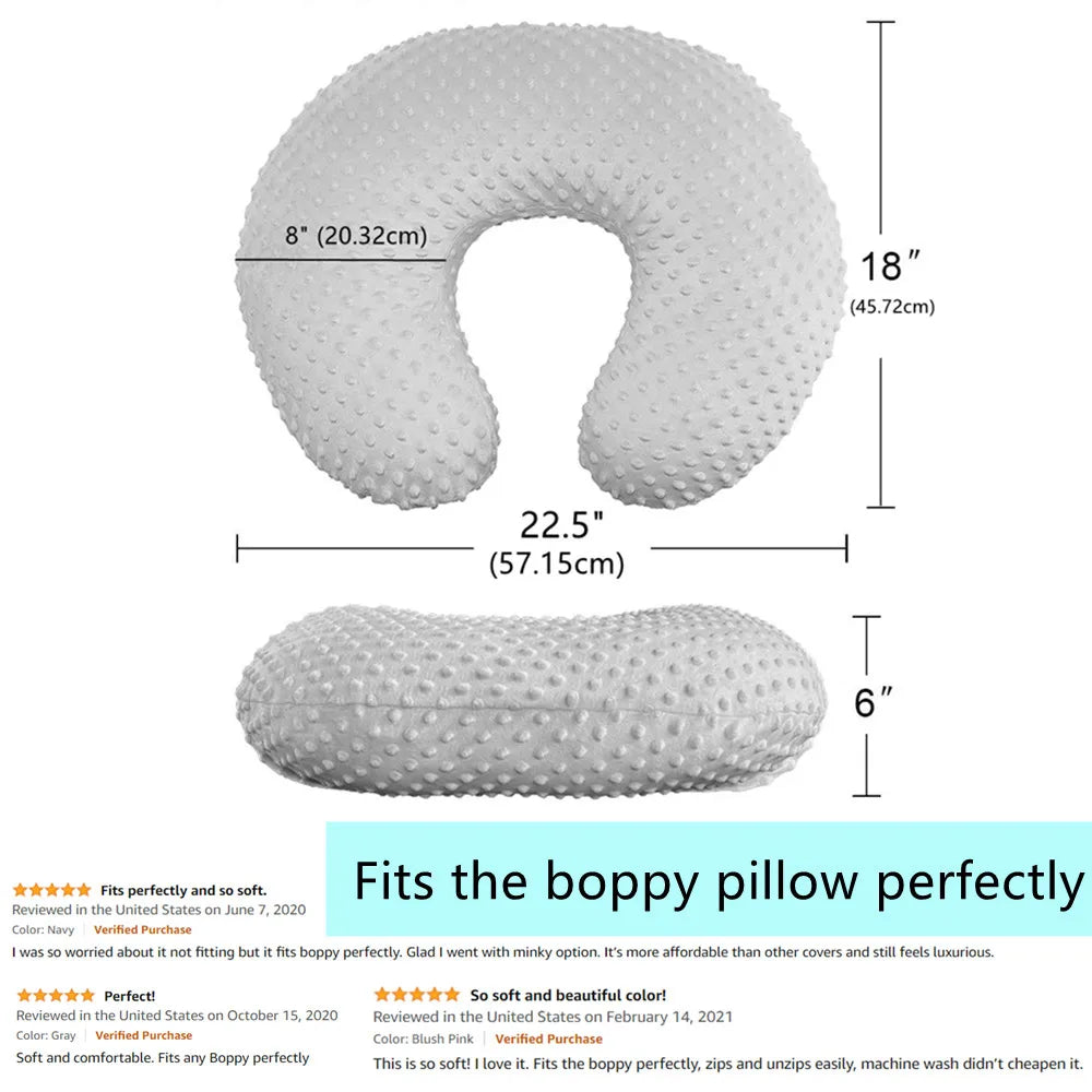 Ultra Soft Minky Baby Nursing Pillow Cover | Breastfeeding Pillow Slipcover | Snug Fit for Newborns