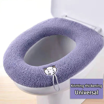 Winter-Ready Thicken Toilet Seat Cover Mat - Cozy, Washable, and Stylish Bathroom Accessory