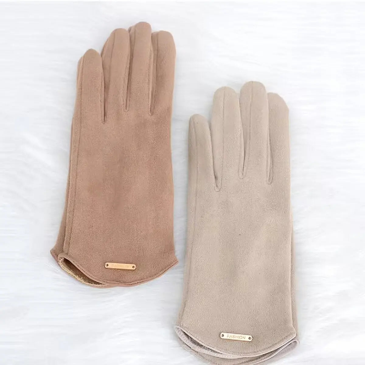 Women's Autumn Winter Touch Screen Gloves - Thin, Solid and Elegant Suede Fabric | Windproof and Warm for Cycling and Driving