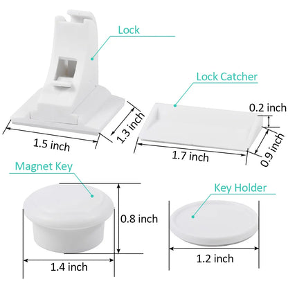 Child Safety Magnetic Lock - Drawer and Cabinet Door Protection, Baby Safety Latch with Security Locks