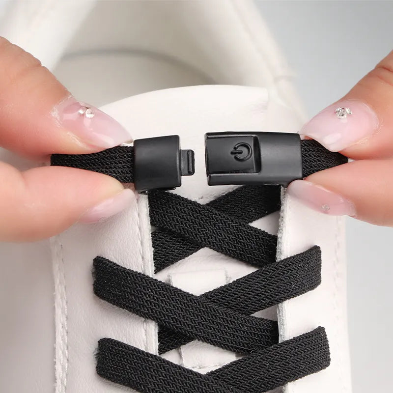 Colorful Press Lock Shoelaces - Elastic No Tie Laces for Sneakers, Kids, and Adults - Convenient Shoe Accessories for Flats and Shoes