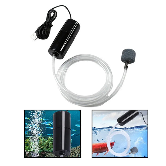 Silent Portable Mini USB Oxygen Pump - Small Oxygenator for Fish Tank, Fish Farming, Aquarium Supplies