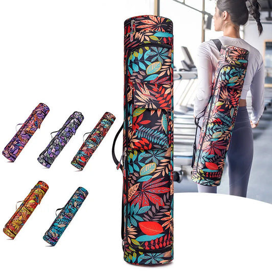 Printed Yoga Mat Bag: Men's & Women's Sports Backpack for Pilates, Fitness, Dance - Gym Mat Cover & Yoga Accessories Holder