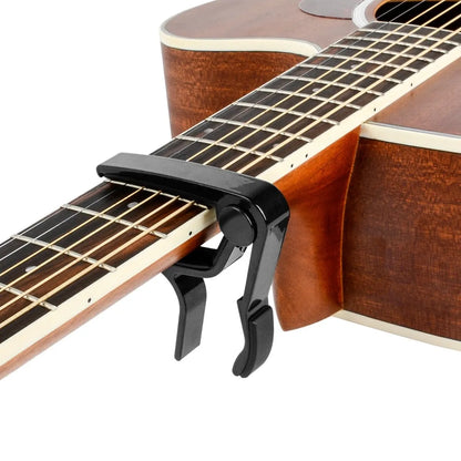 Single-Handed Guitar Capo for Acoustic and Electric Guitars - Black Capos