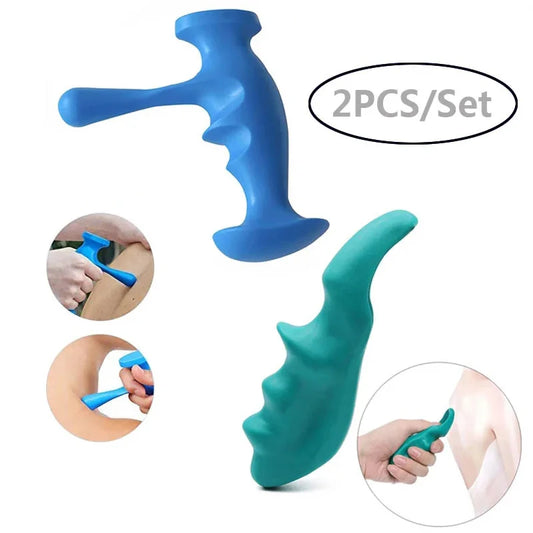 2Pcs Deep Tissue Manual Massage Tools: Trigger Point Acupuncture Stick & Thumb Saver Massager - Foot & Back Health