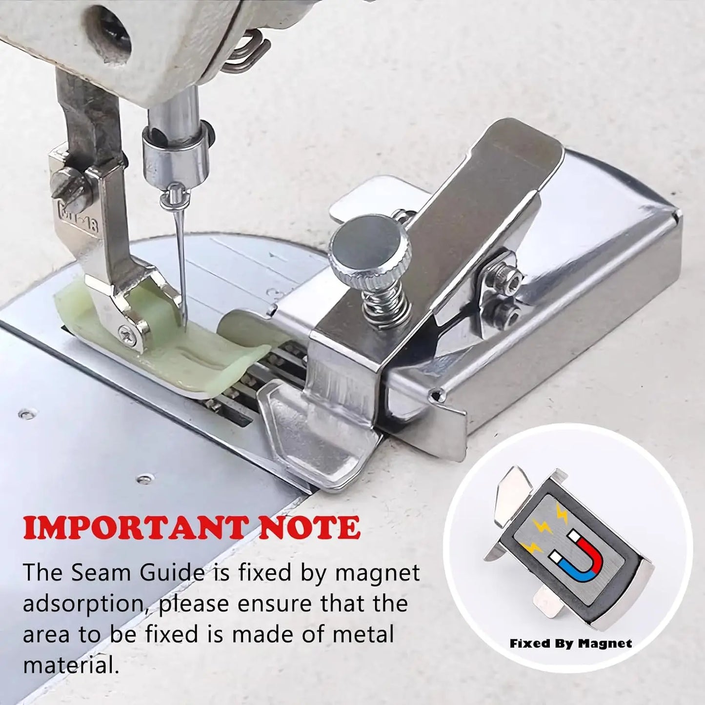 Magnetic Seam Guide: Multifunctional Sewing Ruler for Straight Line Hems - Universal Sewing Machine Attachment