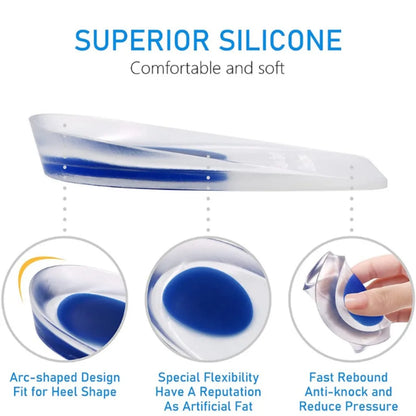 Soft Silicone Gel Insoles for Men and Women - Transparent Heel Pain Relief, Foot Massager Care Shoe Pads, Foot Care Tool