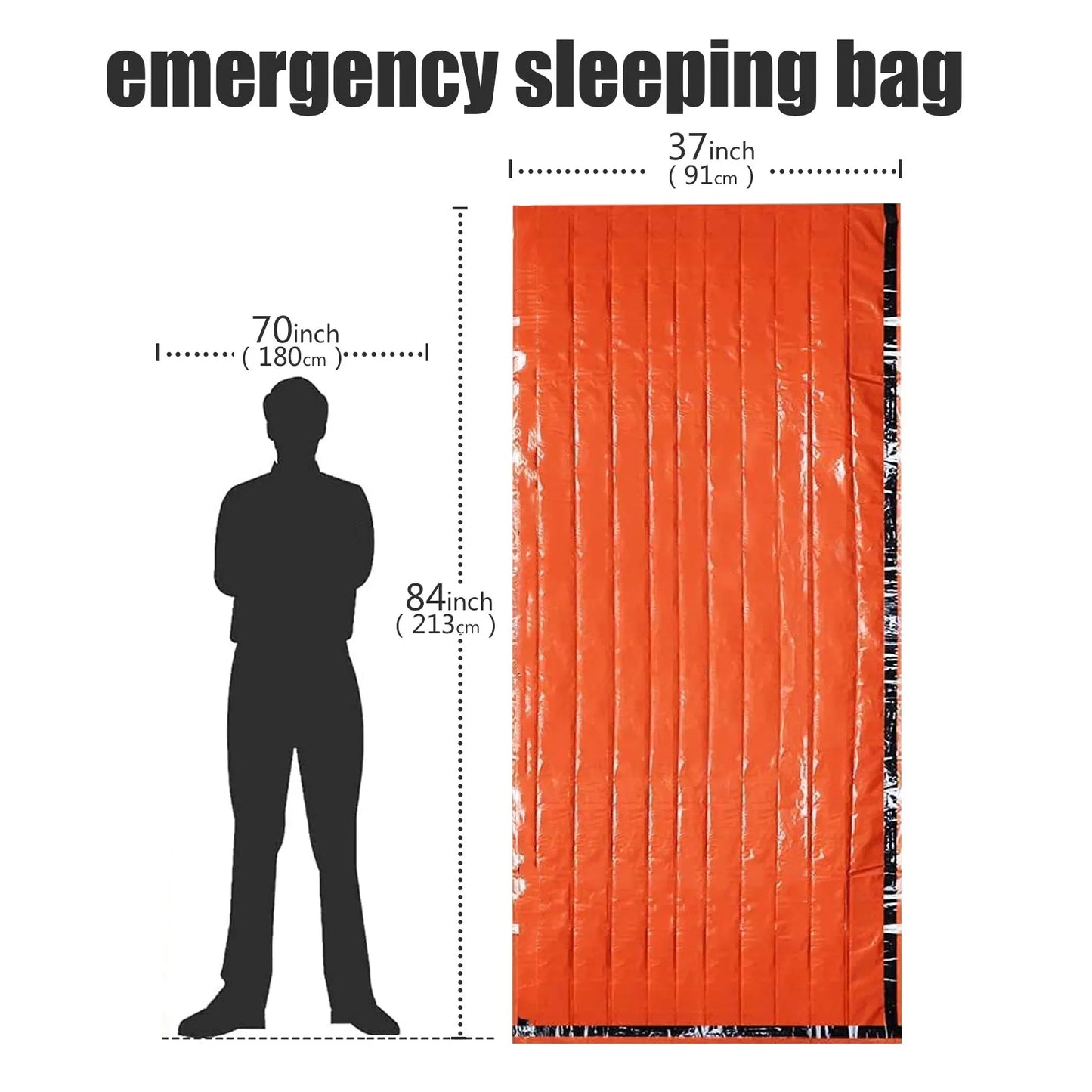 Portable Waterproof Emergency Survival Sleeping Bag – Outdoor EDC Camping Gear, Thermal Sack, First Aid Rescue Kit, Mylar Blanket