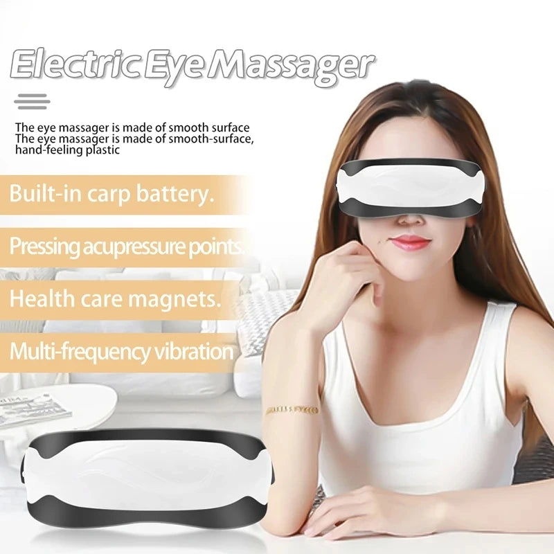 Electric Eye Massager with Magnetic Therapy - Smart Vibration Health Care Device for Dark Circles, Acupuncture and Eye Relief