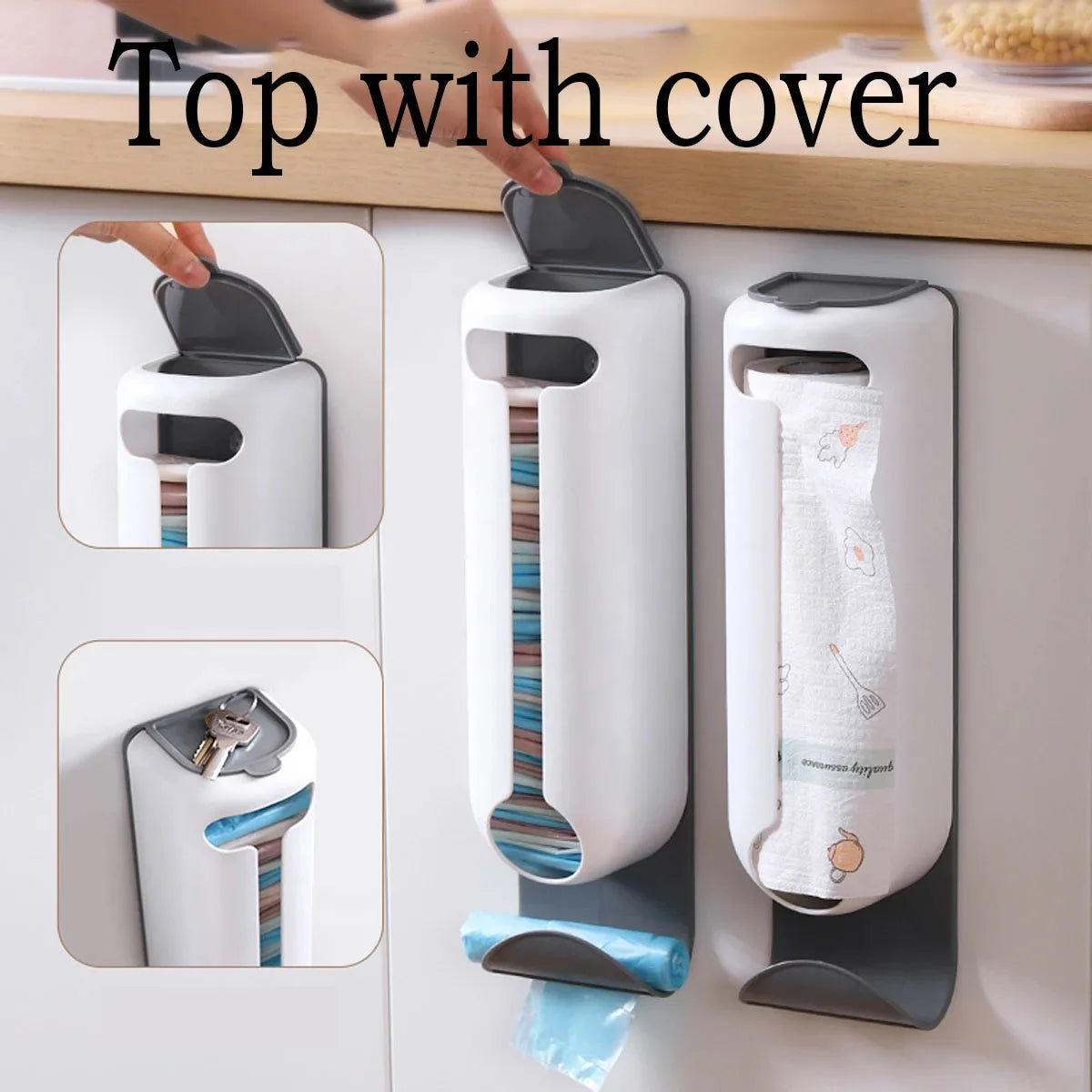 Wall-Mounted Kitchen Grocery Bag Holder - Convenient Plastic Bag Dispenser and Organizer, Space-Saving Old Bags Saver