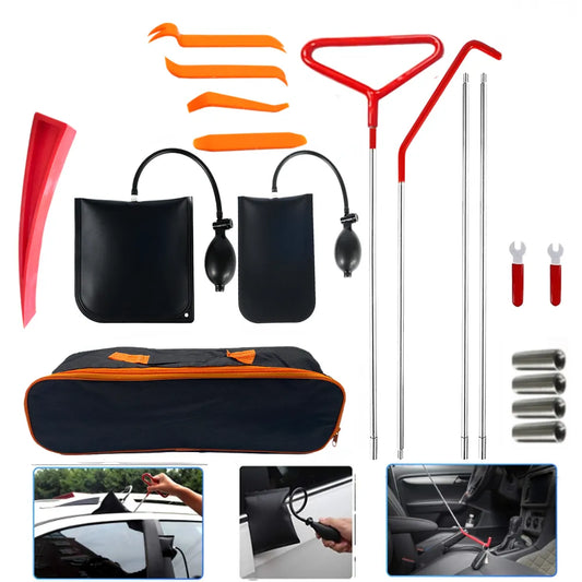 Car Window Door Key Anti-Lost Kit | Inflatable Air Pump Air Wedge Non-Marring Wedge with Long Reach Grabber for Car & Truck