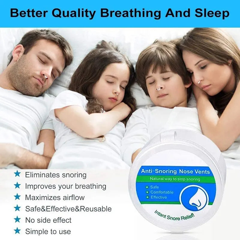 Anti Snoring Nose Clip: Sleep Assistance Device for Breathing Improvement & Apnea Relief - Set of 4