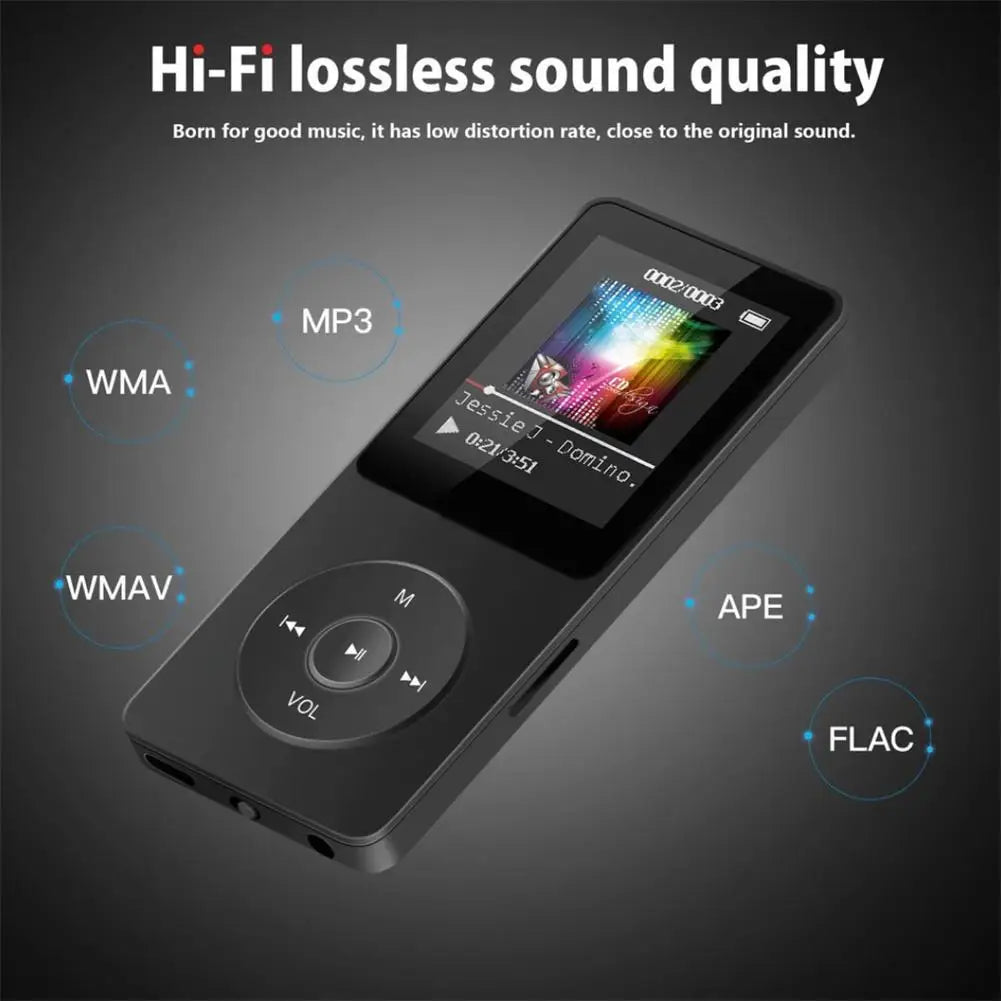 1.8'' Bluetooth MP3 Music Player – Portable E-Book, MP4, FM Radio, Games, Video, Picture, Ultra-Thin Student MP3 Recording Pen