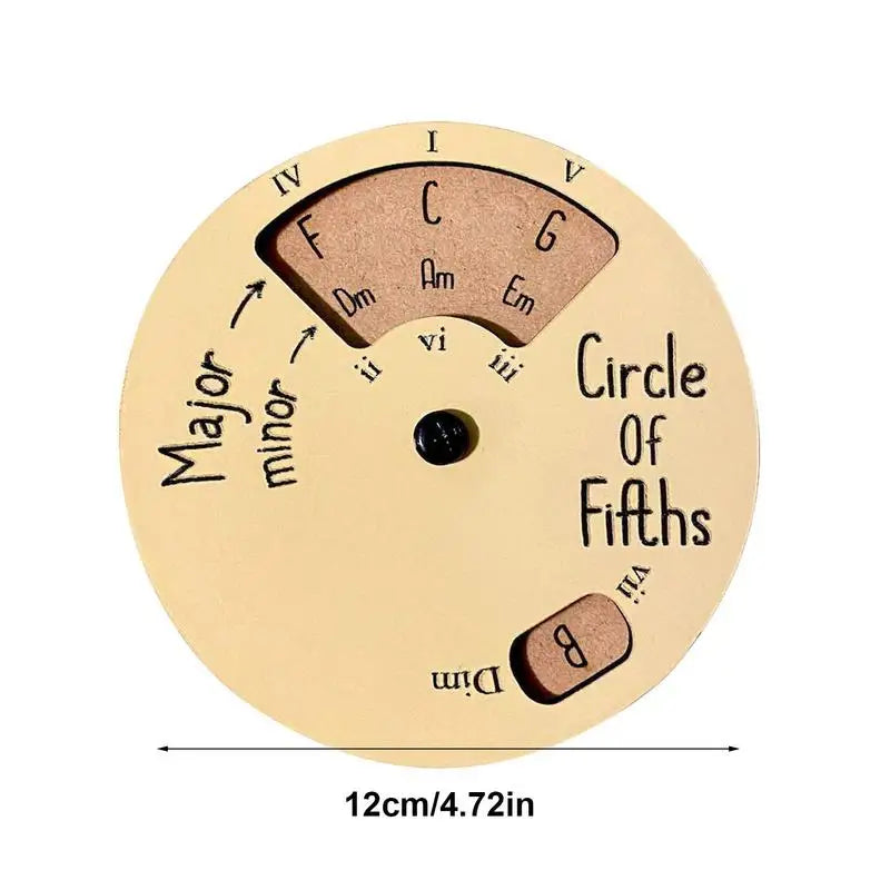 Wooden Circle of Fifths Guitar Chord Wheel: Melody Tool for Musicians - Musical Instrument and Accessory Essential