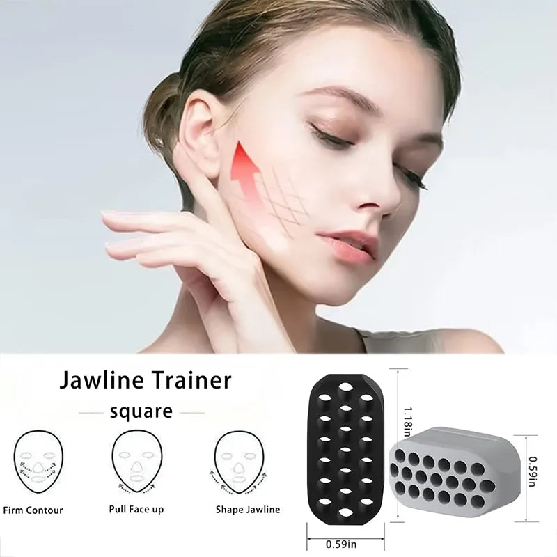 Silicone Jaw Exerciser & Facial Toner - Jawline Fitness Ball and Neck Toning Equipment for Double Chin Exercising - Facial Beauty Tool