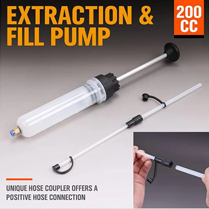 Car Oil Fluid Extractor Syringe Pump: 200/500ML Capacity for Automotive Fuel, Brake Liquid Extraction & Filling - Essential Car Supplies