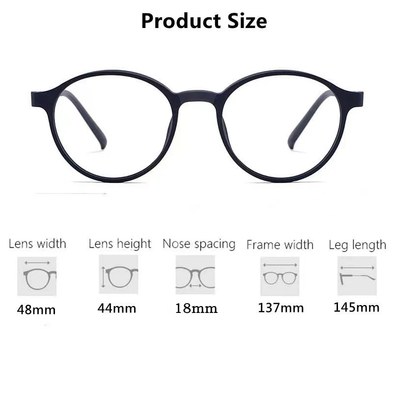 Ultralight Titanium Alloy TR90 Reading Glasses – Retro Round Design, Anti-Blue Light Presbyopia Glasses for Men & Women, Available in +0, +100, +150, +250