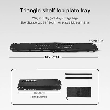 Foldable Camping Tripod Top Plate - High Strength, Bending Resistant with Hanging Hole for BBQ, Picnic, Hiking