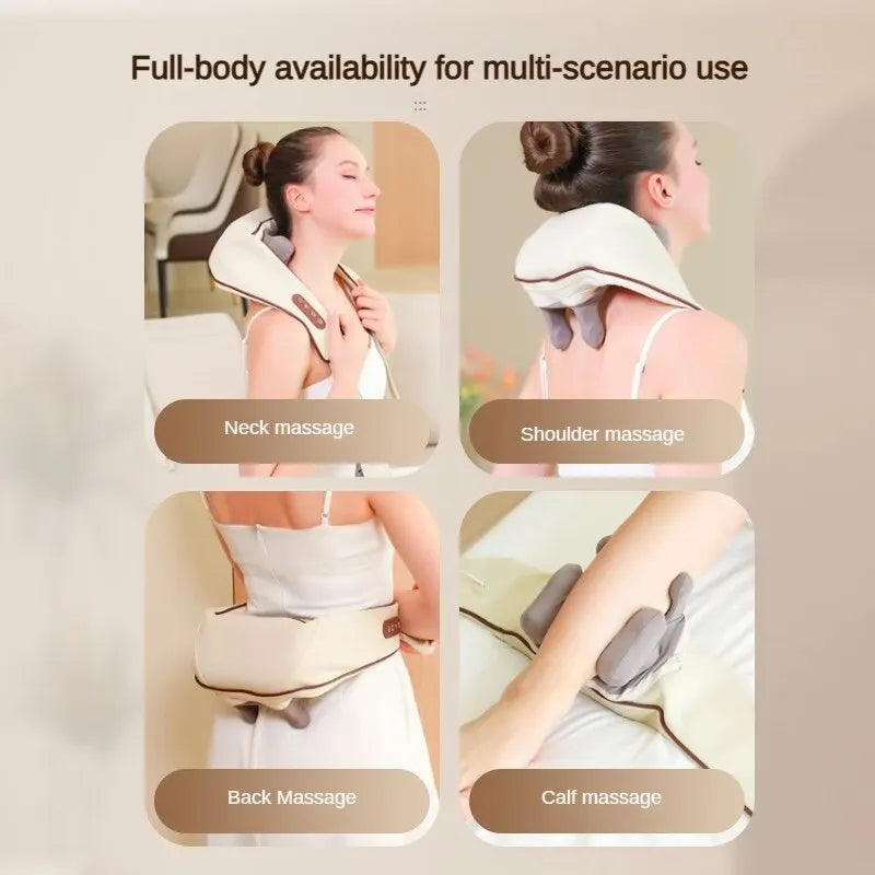 8D Electric Neck and Shoulder Massager: Air Compression Kneading - Multifunctional Back Massager for Full Body Relief