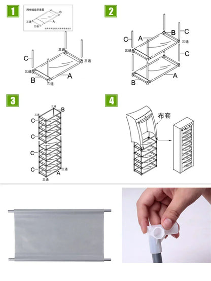 Multilayer Dustproof Shoe Rack - Minimalist Nonwoven Shoe Cabinet Organizer for Space-Saving Home Storage