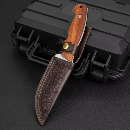 Wild Survival Self-Defense Knife - Portable Mini Pocket Knife, Stainless Steel Fruit and Meat Knife for Outdoor Camping