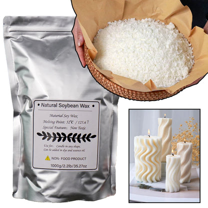 Natural Soy Wax for DIY Candle Making - 100% Additive-Free, Scented Raw Material Kit Available in 1000/ 500/ 250/ 100g Packs