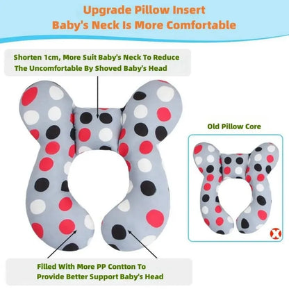 Upgraded Baby Travel Pillow - Head & Neck Support for Car Seat, Pushchair, & Travel | Comfortable Neck Pillow