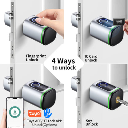 RAYKUBE S1 Tuya BLE TT Lock - Smart Electronic Door Lock with Fingerprint, APP, and IC Card Unlock