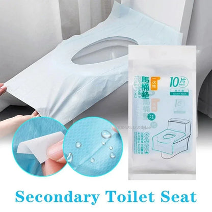 10PC Disposable Paper Toilet Seat Covers: Biodegradable Camping Bathroom Accessory - Travel Toilet Mat Protector Cushions