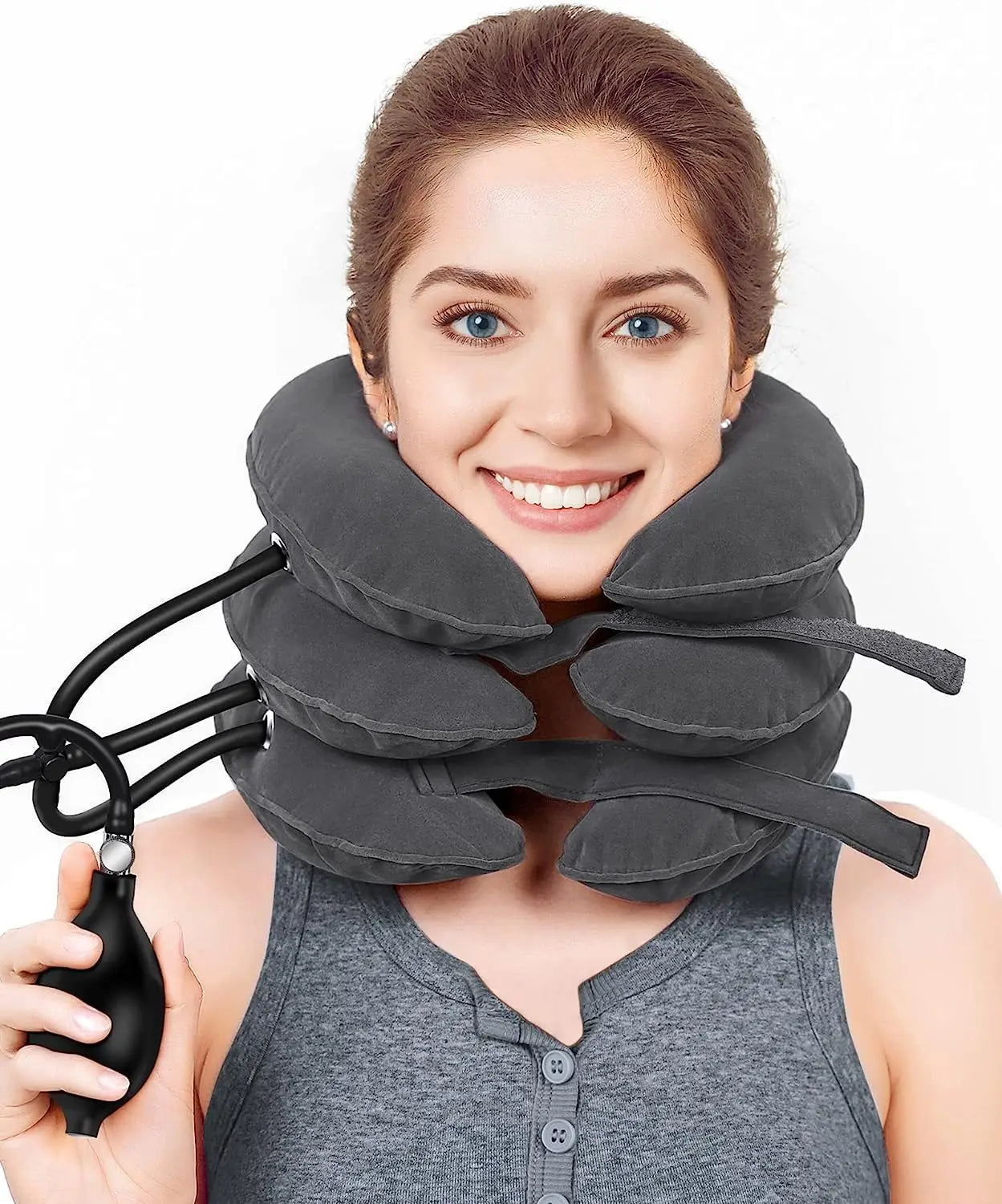 Inflatable Cervical Neck Traction Device: Relief for Chronic Neck & Shoulder Pain - Alignment Support Collar