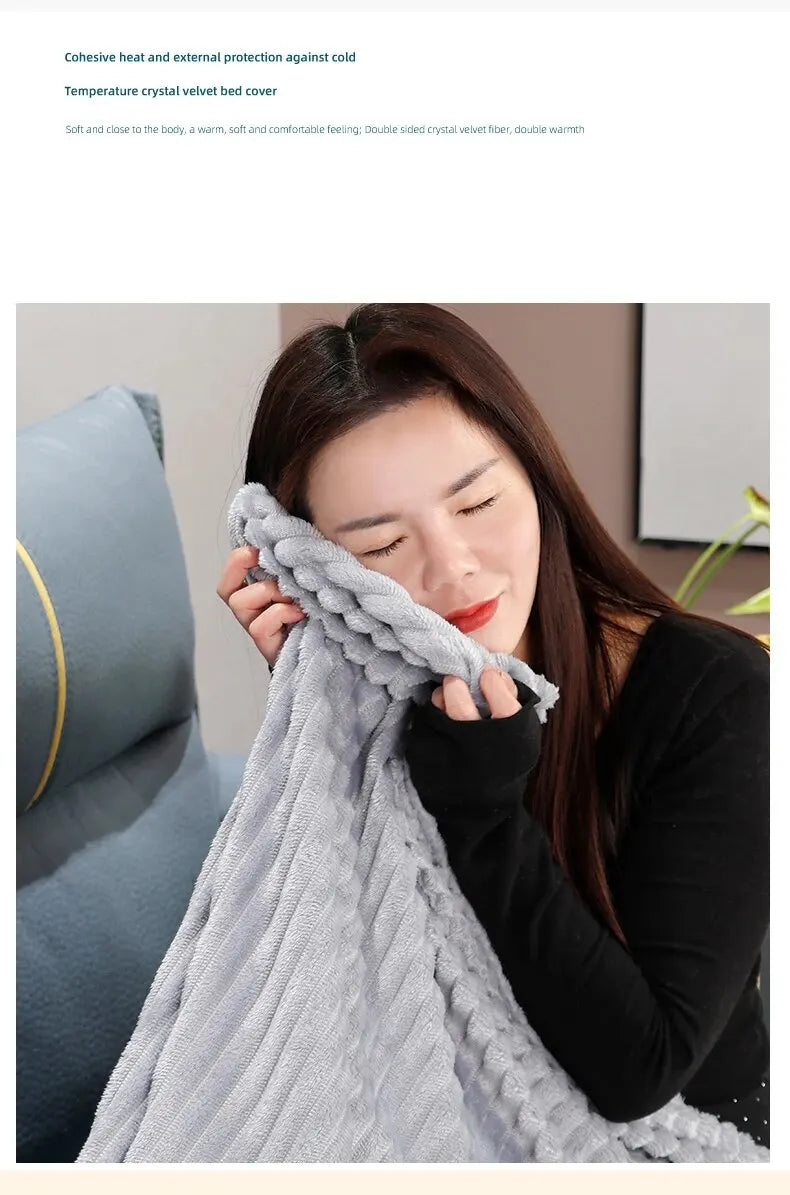 Milk Velvet Blanket 70x100cm - Soft Coral Velvet Air Conditioning Nap Blanket for Bed, Sofa, and Dormitory Use