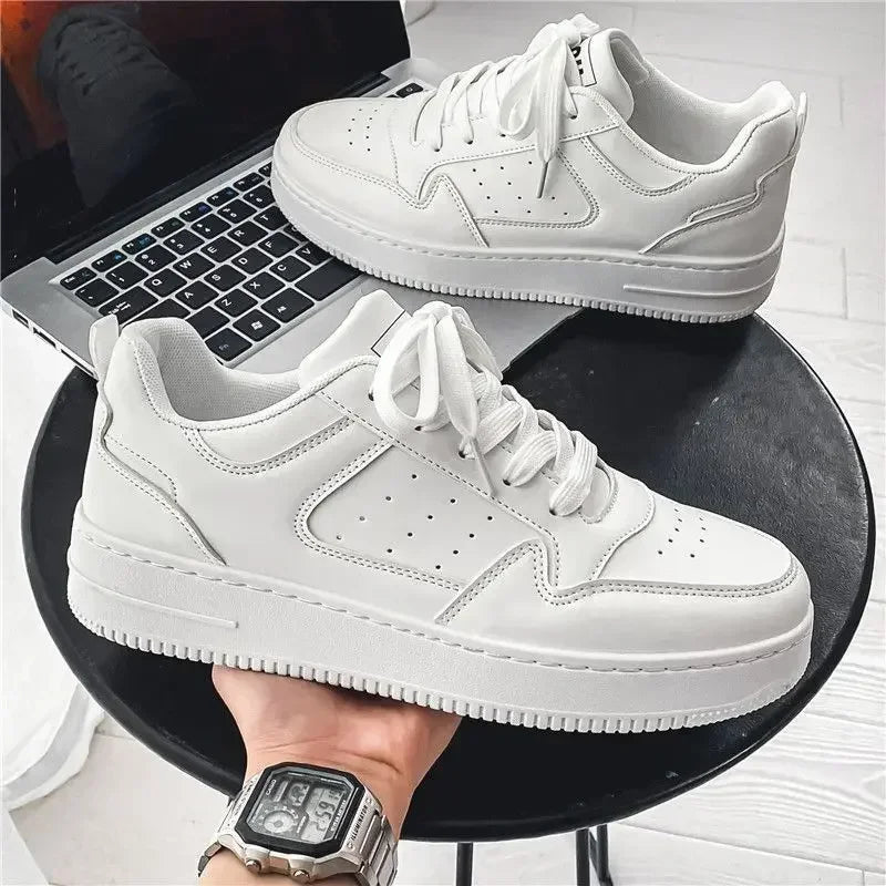 New Aerating Plate Shoes – Men's Fashionable All-Matching Platform White Sports Casual Shoes