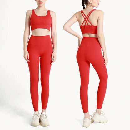 2024 Women's 2 Piece Yoga Tracksuit - Quick Dry Breathable Fitness Set with Sports Bra and Leggings