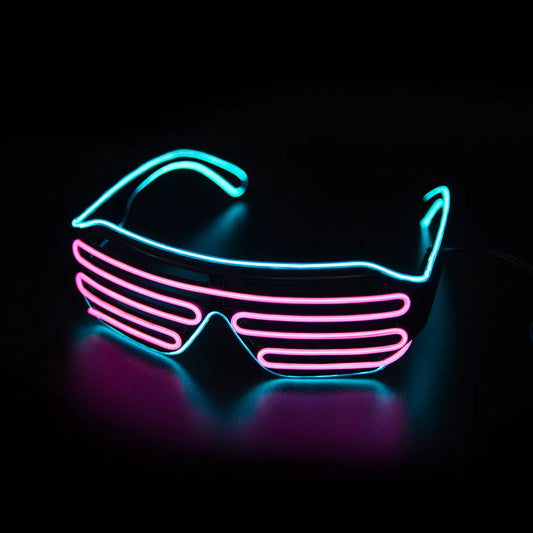 LED Glowing Glasses - Luminous Neon Glow Sunglasses with Flashing Light for Party, Christmas, and Costume Props