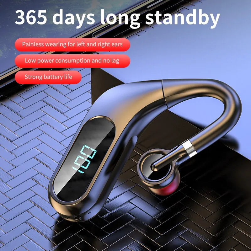 KJ10 Bluetooth Headphones with Real-time Digital Display - HD Sound Quality, Durable Endurance, Painless Sports Headphones