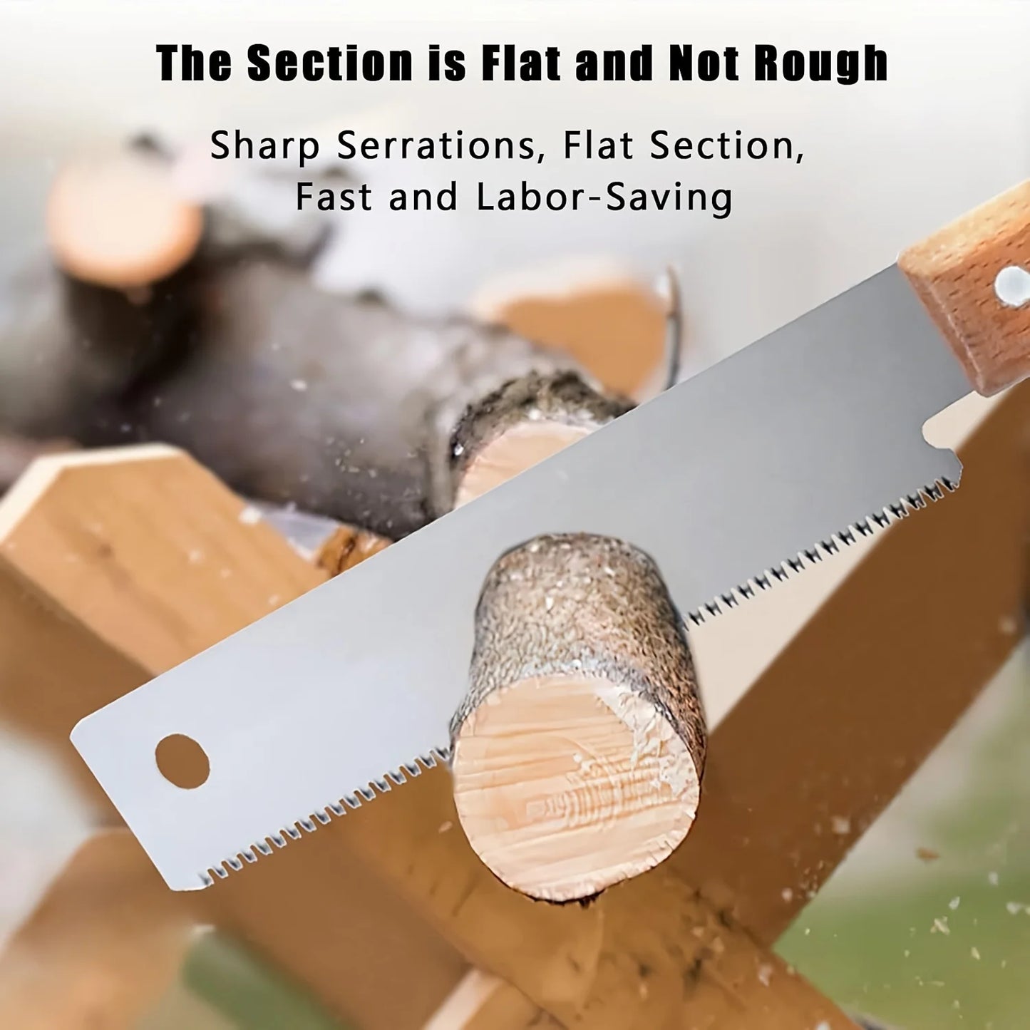 12 Inch Small Hand Saw: Flush Cut Woodworking Hand Saw with Wooden Straight Handle - Single Edge Pull Saw Trim Tool for Household Use