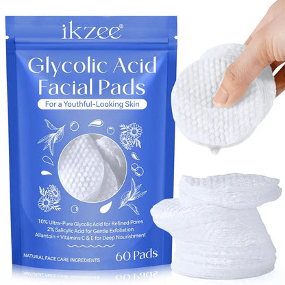 Glycolic Acid Facial Pads - Exfoliating, Brightening, and Moisturizing Fruit Acid Pads with Salicylic Acid for Deep Skin Cleaning