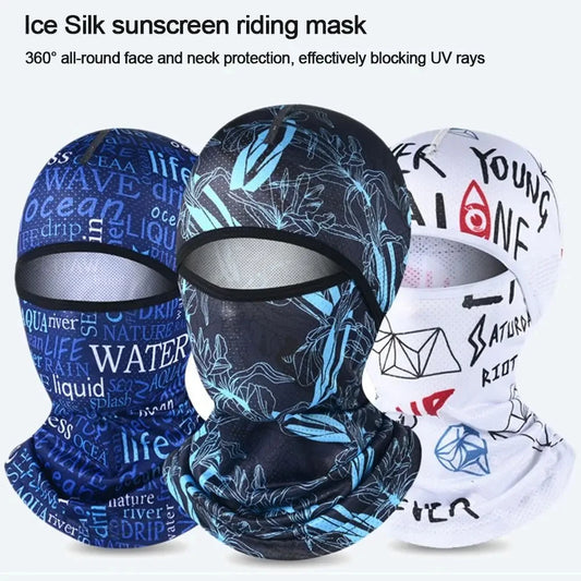 Summer Cool Balaclava Ice Silk - Full Face Cycling Cap with UV Protection, Sports Face Cover for Biking and Motorcycling