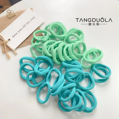 10Pcs Elastic Rubber Band Hair Ties | Seamless Gradient Colorful Rope Rings Scrunchies | Cute Ponytail Accessories for Girls