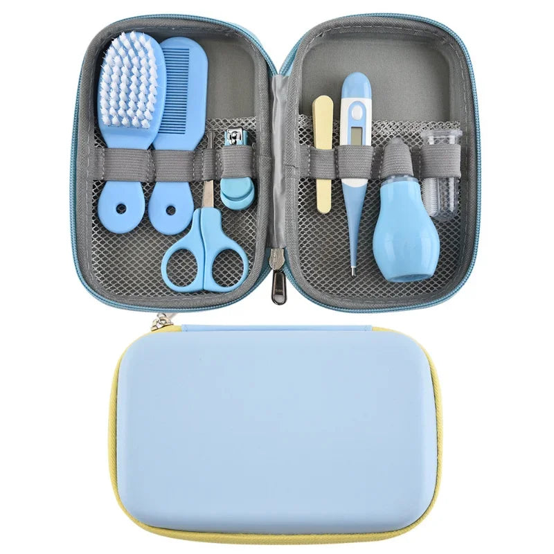 Complete Care Set for Babies: 8-Piece Comb, Nose Inhaler, and EVA Package - Includes 13 Cute Newborn Essentials like Multifunctional Baby Nail Clippers