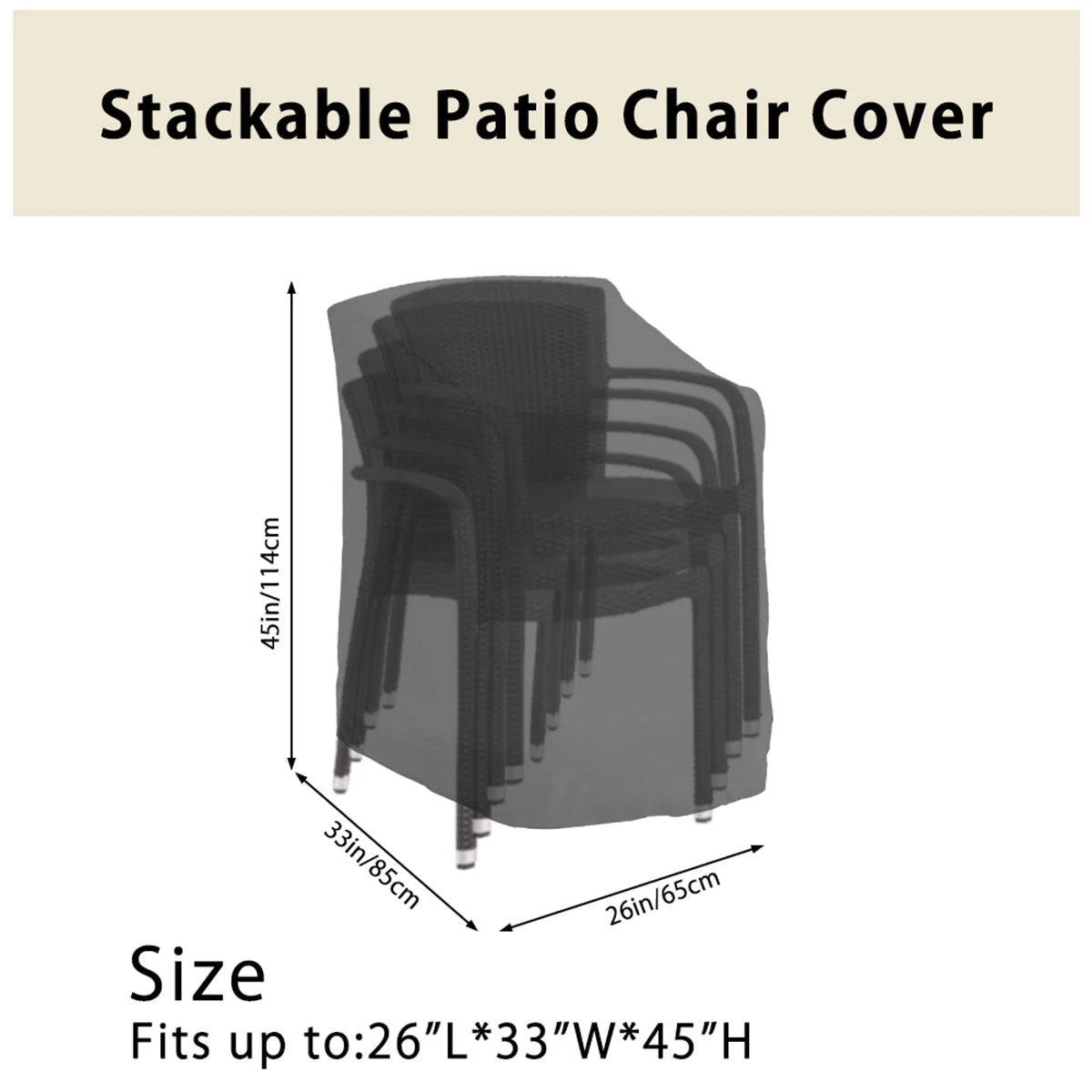 2 Paragraph Stackable Patio Chair Cover - Waterproof Outdoor Garden Furniture Protector, Universal Fit, Affordable Replacement