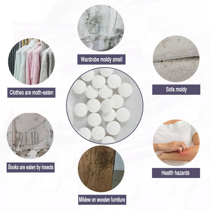 Camphor Ball Wardrobe Dehumidifier - Anti-Mold, Moisture-Proof, Flower Fragrance & Odor Removal, Non-Toxic Household Use