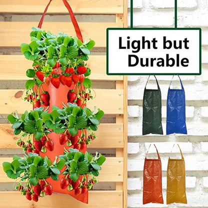 6-Hole Hanging Planting Bag | Plant Growth Nutrition Pot | PE Woven Bag for Hanging Plant Growth