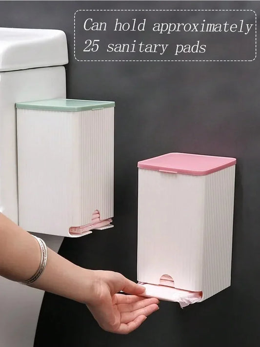 Wall-Mounted Sanitary Napkin Storage Box - Dust-Proof Organizer for Tissue Paper and Cotton Swabs, Bathroom Accessories