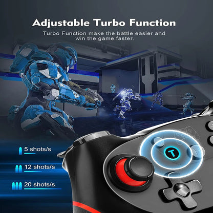 Wireless Bluetooth Controller – Compatible with NS, NS Lite, NS Oled, Android & PC, 6-Axis Joystick Gamepad