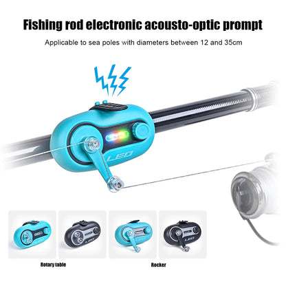 Electronic Carp Fishing Alarm - Bite Bait Indicator with Sound and Light, Sea Rod Alarm Bell Tool, Pole Tip Clip Siren